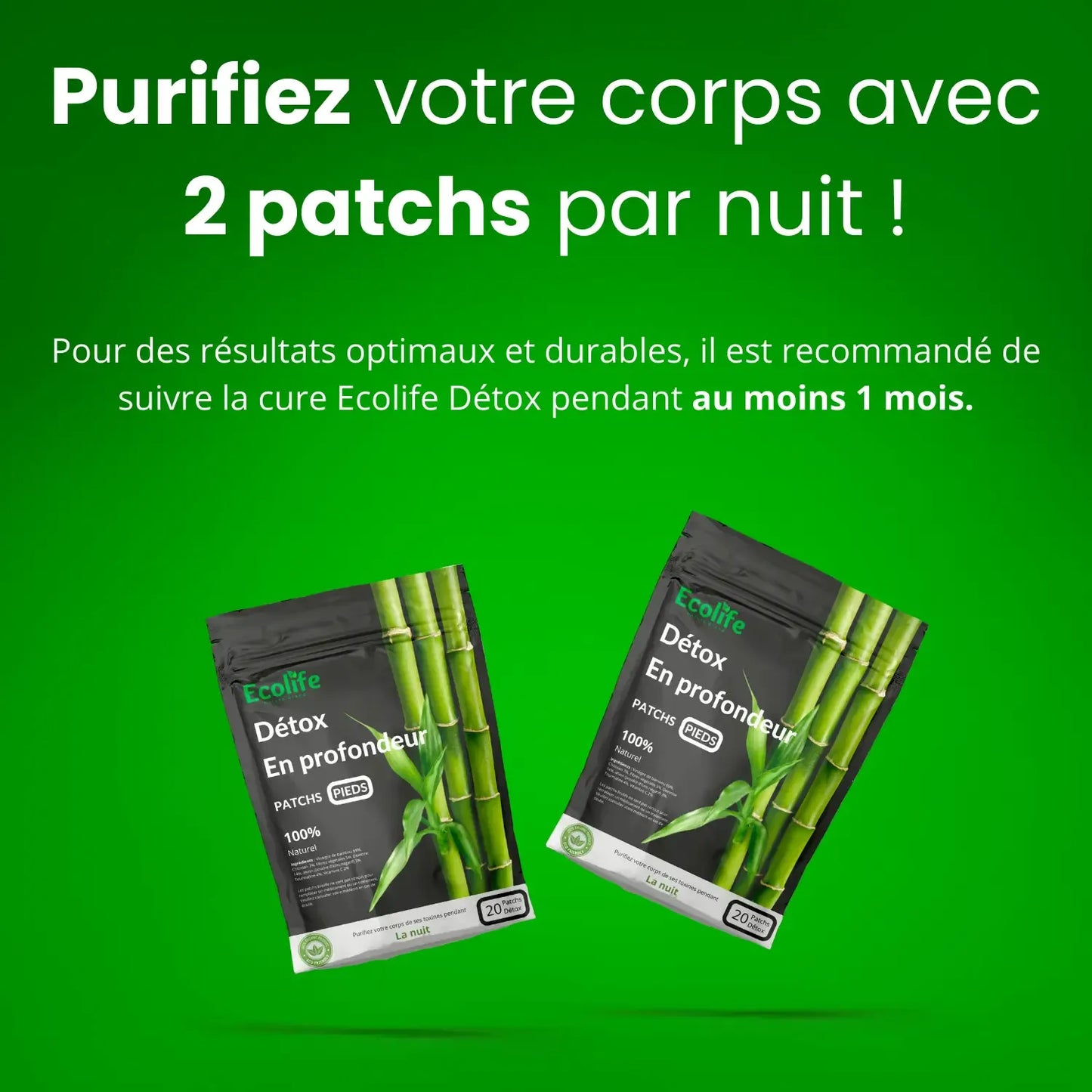 🌿 Patchs Détox Ecolife® – Réveillez-vous chaque matin plus léger et plein d'énergie !