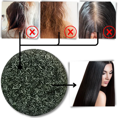 Savon noir - Shampoing solide anti cheveux blancs